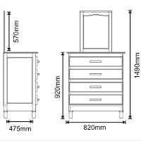 Cômoda 4 Gavetas Com Espelho 100% Madeira Maciça Dana Imbuia Brilho - 2
