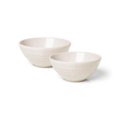 Jogo De Bowl Copa E Cia 2 Peças Tramato Em Cerâmica Ivory