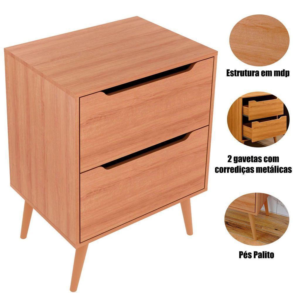 Gabinete Para Banheiro 60 Cm 2 Gavetas Robin Amêndoa - 2