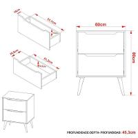 Gabinete Para Banheiro 60 Cm 2 Gavetas Robin Amêndoa - 5