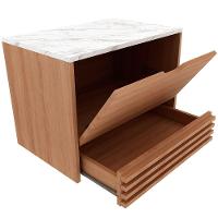 Gabinete De Banheiro 60 Cm 1 Porta 1 Gaveta Sâmia Amêndoa/mármore Branco - 6