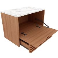 Gabinete De Banheiro 60 Cm 1 Porta 1 Gaveta Sâmia Amêndoa/mármore Branco - 7