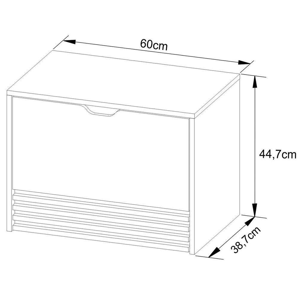 Gabinete De Banheiro 60 Cm 1 Porta Com Cuba Sâmia Amêndoa/mármore Lunar - 7