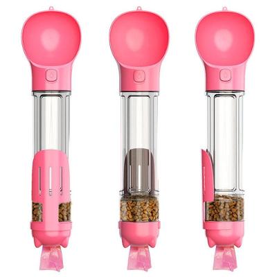 Dispenser Portátil De água E Ração Rosa Para Cães - 500ml Ideal Para Viagens E Aventureiros