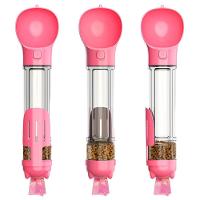 Dispenser Portátil De água E Ração Rosa Para Cães - 500ml Ideal Para Viagens E Aventureiros - 1