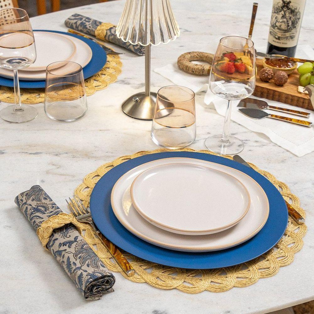 Copo Copa E Cia Duo Filetado Ouro 380ml Em Vidro Rosê - 4