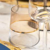 Copo Copa E Cia Duo Filetado Ouro 380ml Em Vidro Rosê - 3