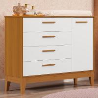 Cômoda Infantil Flip 1 Porta E 4 Gavetas Branco Fosco-savana - Reller Móveis Branco Fosco-savana - 2