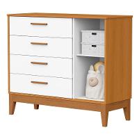 Cômoda Infantil Flip 1 Porta E 4 Gavetas Branco Fosco-savana - Reller Móveis Branco Fosco-savana - 3