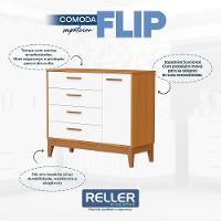 Cômoda Infantil Flip 1 Porta E 4 Gavetas Branco Fosco-savana - Reller Móveis Branco Fosco-savana