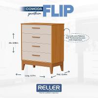 Cômoda Infantil Flip 4 Gavetas Areia Fosco-savana - Reller Móveis Areia Fosco-savana - 5