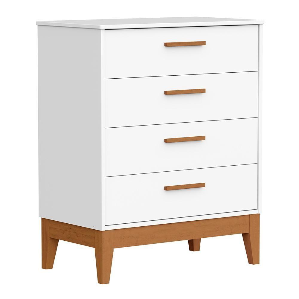 Cômoda Infantil Flip 4 Gavetas Branco Fosco - Reller Móveis Branco Fosco - 1