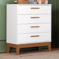 Cômoda Infantil Flip 4 Gavetas Branco Fosco - Reller Móveis Branco Fosco - 2