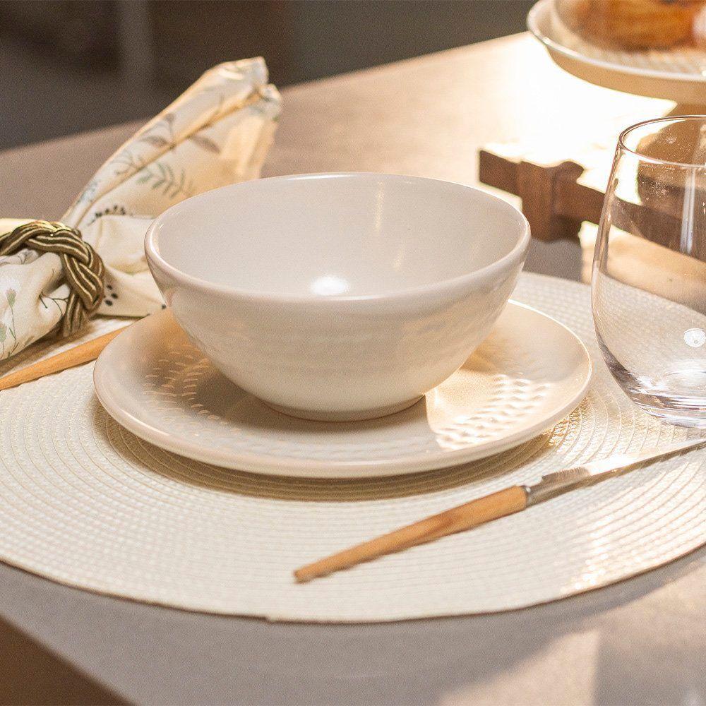 Jogo De Bowl Copa E Cia 6 Peças Tramato Em Cerâmica Ivory - 2