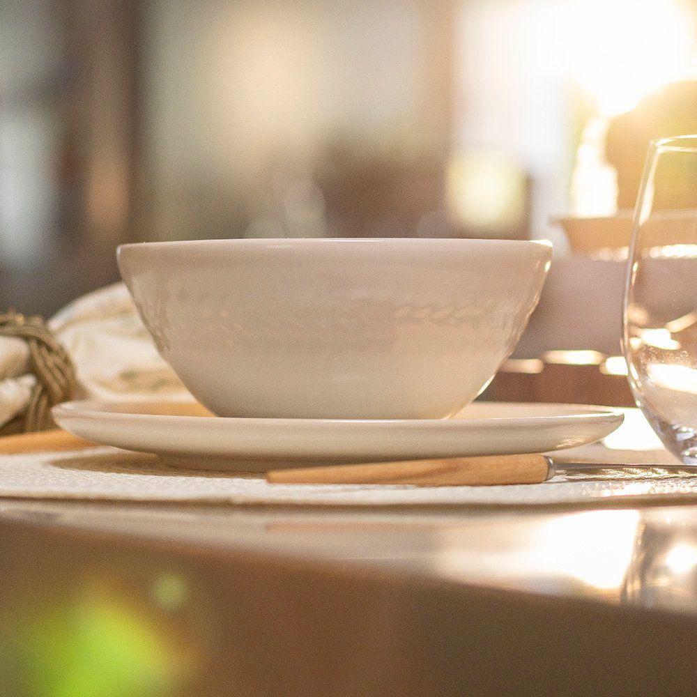 Jogo De Bowl Copa E Cia 6 Peças Tramato Em Cerâmica Ivory - 3