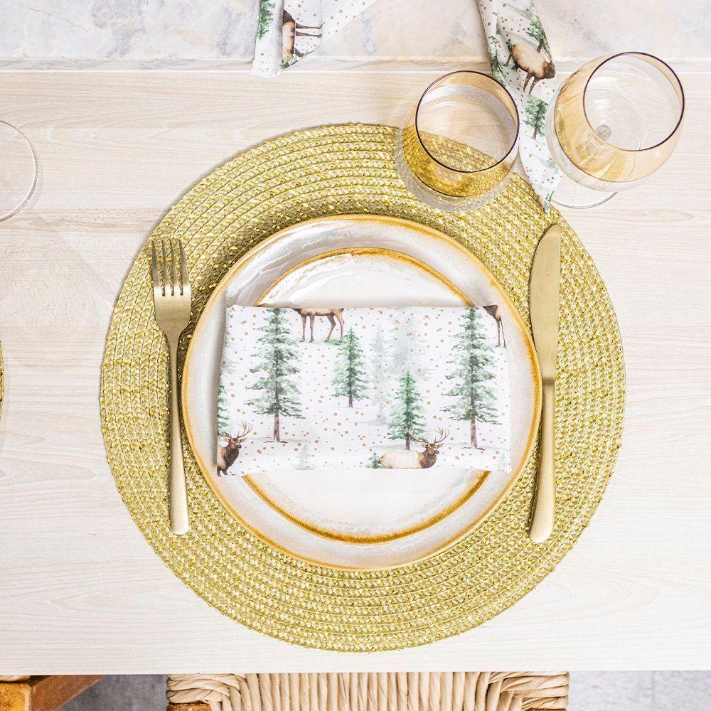 Guardanapo Copa E Cia 4 Peças Home 45x45cm Natal Cervo Nevado - 4