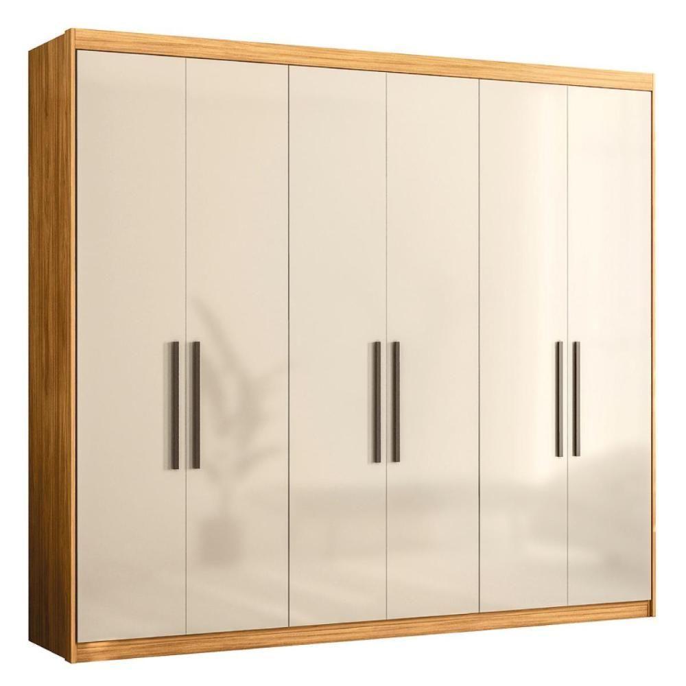 Guarda Roupa Venice 6 Portas, 4 Gavetas E 3 Cabideiros Cinamon Touch-off White - Demóbile Cinamon Touch-off White - 1