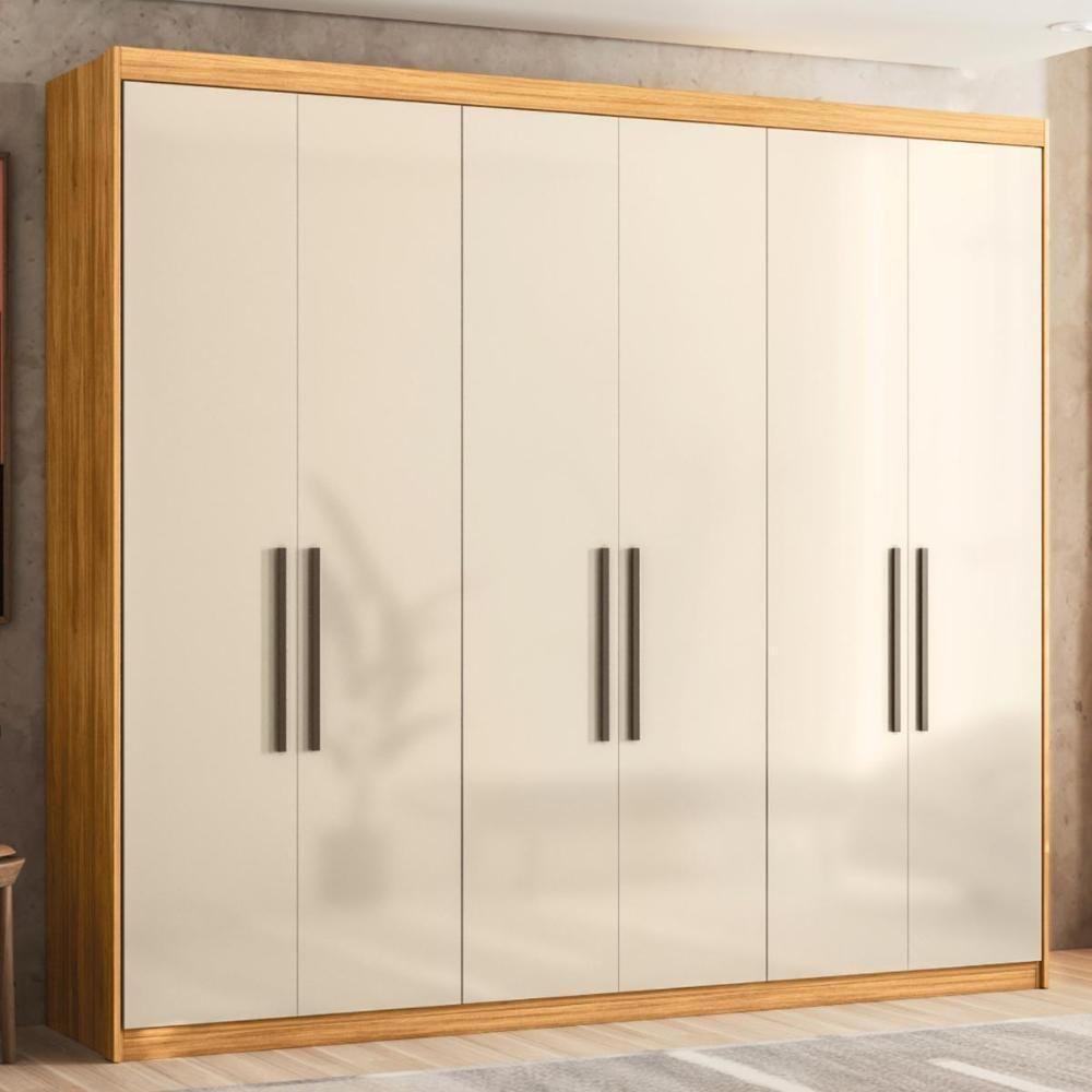 Guarda Roupa Venice 6 Portas, 4 Gavetas E 3 Cabideiros Cinamon Touch-off White - Demóbile Cinamon Touch-off White - 2