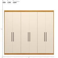 Guarda Roupa Venice 6 Portas, 4 Gavetas E 3 Cabideiros Cinamon Touch-off White - Demóbile Cinamon Touch-off White - 7