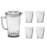 Jarra Com Tampa 2l + 4 Copos Acrílico Suco E Água - 1