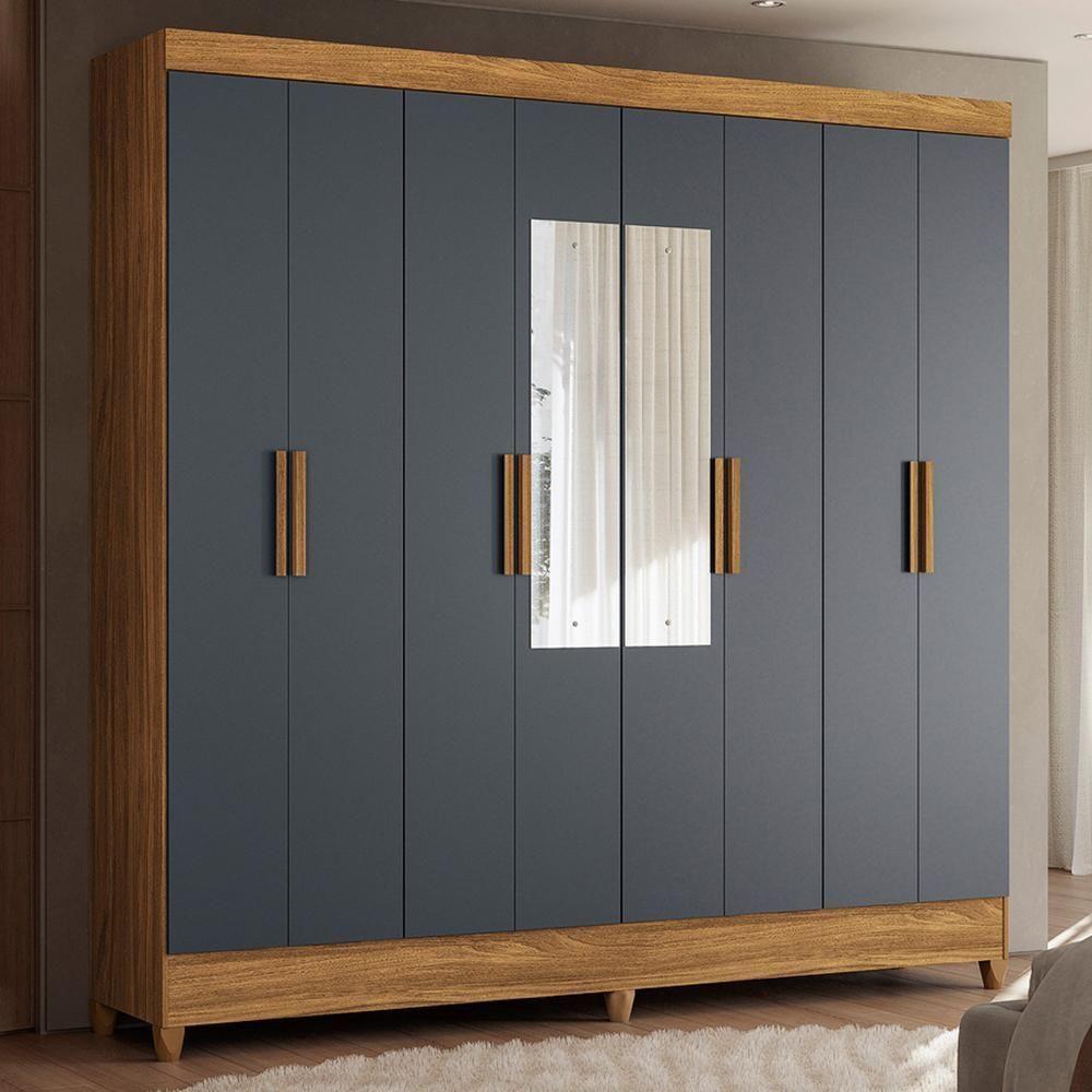 Guarda Roupa Casal Marajó 8 Portas Freijó-cinza Com Espelho - Moval Freijó-cinza - 2