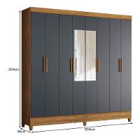 Guarda Roupa Casal Marajó 8 Portas Freijó-cinza Com Espelho - Moval Freijó-cinza - 4