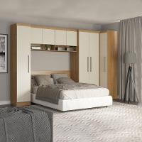 Guarda Roupa Casal Modulado 326/80cm 5p Mdp Menu Móveis Carvalho - 1