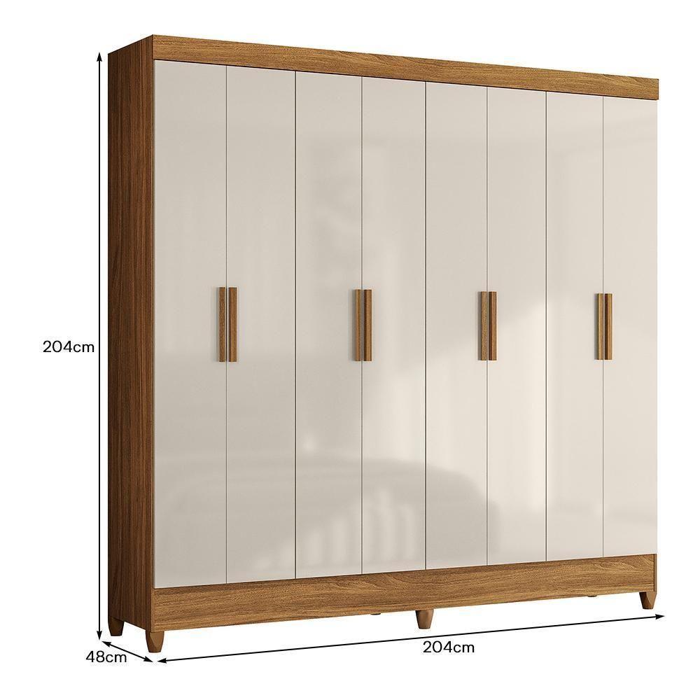 Guarda Roupa Casal Marajó 8 Portas Freijó-off White - Moval Freijó-off White - 4