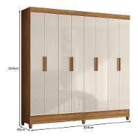 Guarda Roupa Casal Marajó 8 Portas Freijó-off White - Moval Freijó-off White - 4