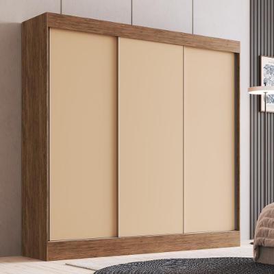 Guarda-roupa Casal 3 Portas De Correr 4 Gavetas Multimóveis Cr35384 Castanho-Nude