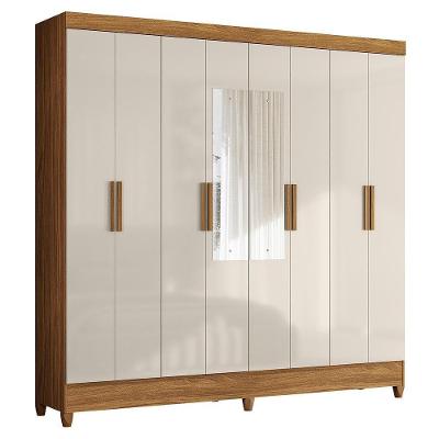 Guarda Roupa Casal Marajó 8 Portas Freijó-off White Com Espelho - Moval Freijó-off White