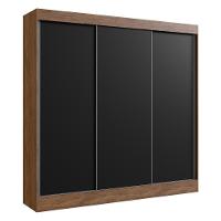 Guarda-roupa Casal 3 Portas De Correr 4 Gavetas Multimóveis Cr35384 Castanho-Preto - 2