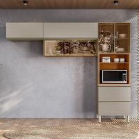 Cozinha Modulada Proença 3 Peças Com Aéreo 80cm Nogueira Touch-nude Prime Tx - Demartêz Nogueira Touch-nude Prime Tx - 2