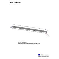 Kit 2 Puxadores 49,3cm Para Armário Cozinha Aéreo 150cm Veneza Multimóveis Mp3087 Preto - 3