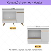 Kit 2 Puxadores Para Balcão De Cozinha 105cm Veneza Multimóveis Mp2305 Branco - 2