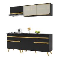 Cozinha Compacta Multimóveis Veneza Gb Fg3707 Com Armário E Balcão Preta - 7