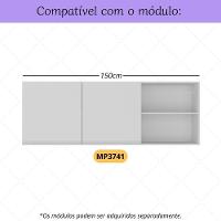 Kit 2 Puxadores 49,3cm Para Armário Cozinha Aéreo 150cm Veneza Multimóveis Mp3087 Branco - 3