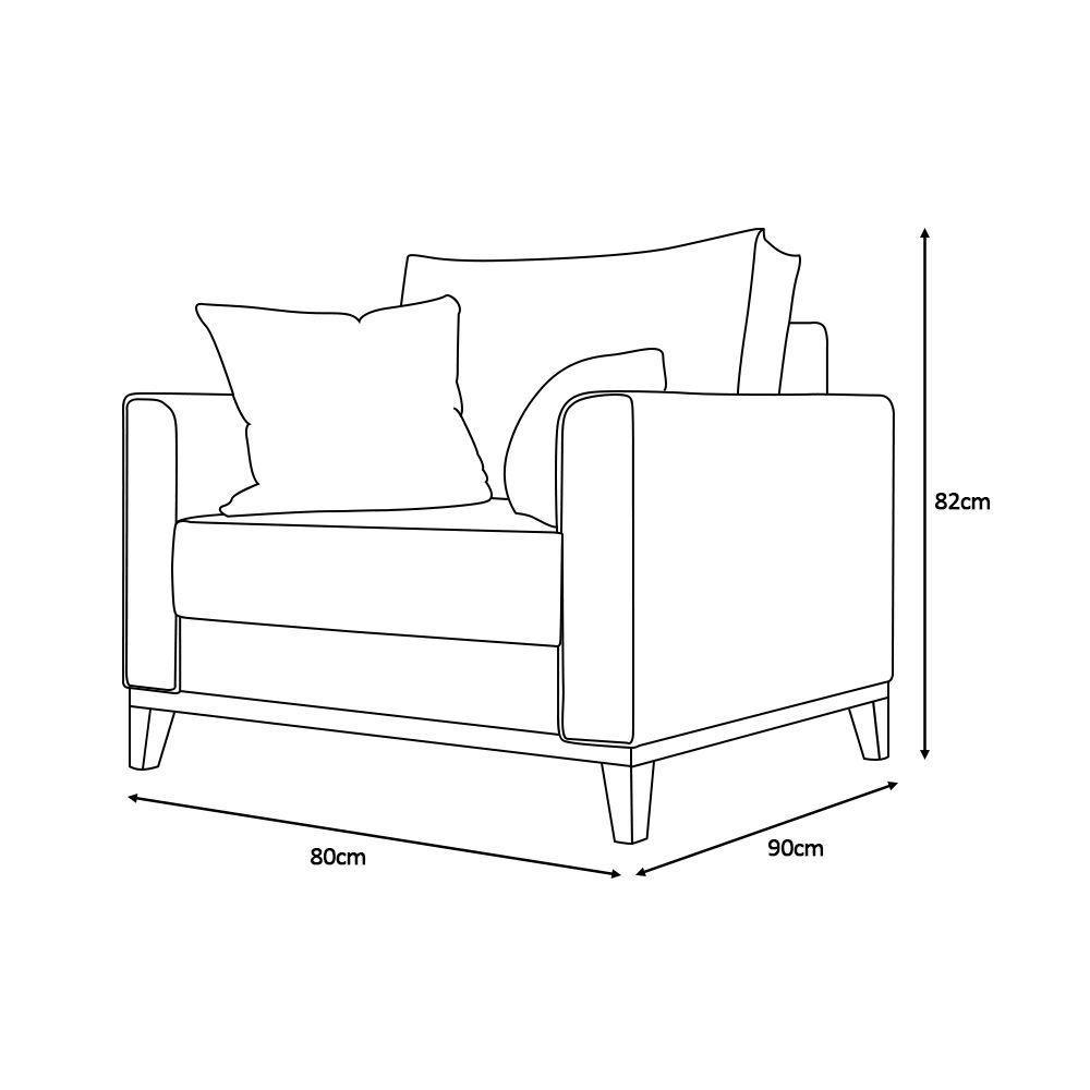 Kit 2 Poltronas Beny Para Recepção Com 2 Almofadas Veludo Cinza Base Em Madeira Maciça - 6