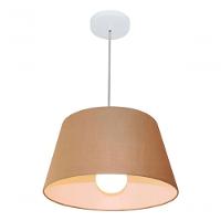 Lustre Pendente Cone Md-4039 Cúpula Em Tecido 21/40x30cm Palha - Bivolt - 4