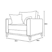 Kit 2 Poltronas Beny Decorativa Com 2 Almofadas Veludo Verde Base Em Madeira Maciça - 6