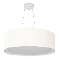 Lustre Pendente Cilíndrico Duplo Md-4125 Cúpula Em Tecido 60x25cm Branco - Bivolt - 3
