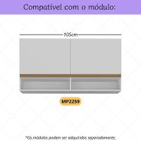 Kit 2 Puxadores 51,7cm Para Armário Cozinha Aéreo 105cm Veneza Multimóveis Mp3090 Branco - 2