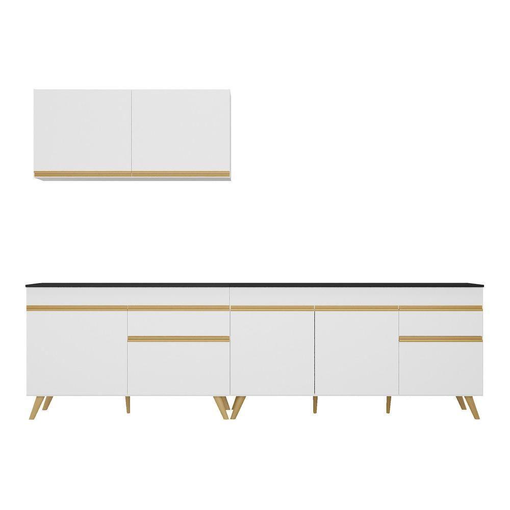 Cozinha Compacta Veneza Gw Mp2076 Com Armário E Balcão Branca - 1