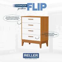 Cômoda Infantil Flip 4 Gavetas Branco Fosco-savana - Reller Móveis Branco Fosco-savana - 3