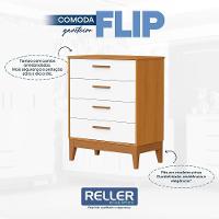 Cômoda Infantil Flip 4 Gavetas Branco Fosco-savana - Reller Móveis Branco Fosco-savana