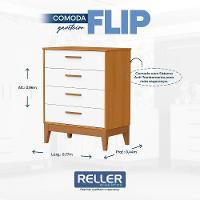 Cômoda Infantil Flip 4 Gavetas Branco Fosco-savana - Reller Móveis Branco Fosco-savana - 5