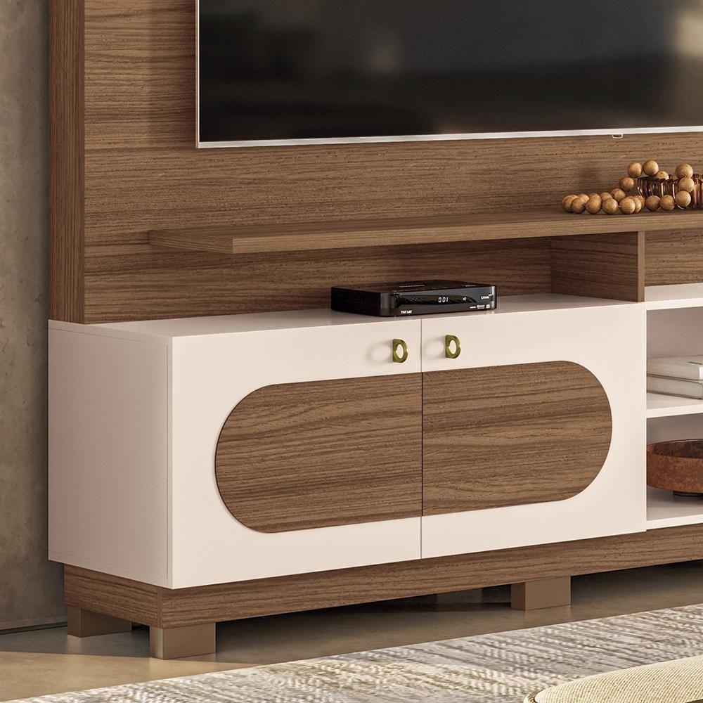 Estante Home Theater Axis Castanho-off White Para Tv Até 60? - Hb Móveis Castanho-off White - 4