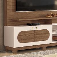 Estante Home Theater Axis Castanho-off White Para Tv Até 60? - Hb Móveis Castanho-off White