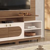 Estante Home Theater Axis Castanho-off White Para Tv Até 60? - Hb Móveis Castanho-off White - 5