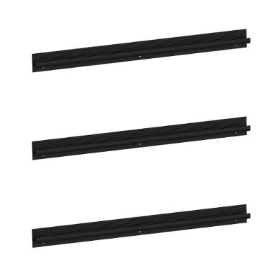 Kit 3 Puxadores 59,2cm Para Balcão Cozinha 120cm Veneza Multimóveis Mp3079 Preto